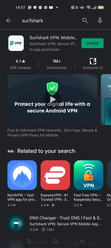 Surfshark Android 安装示意